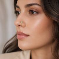 2026 Bijou de piercing personnalisé en acier inoxydable, style punk, avec strass en cristal, non-percable, pour nez, faux anneau de septum et manchette de narine