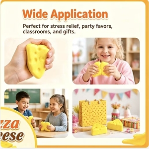 12 Piezas Caja PDQ Juguete Blandito de Queso para Apretar, Juguete de Alimentos Realistas para Aliviar el Estrés, Resistente a Desgarros, Lavable, Regalo <span class=keywords><strong>Sorpresa</strong></span> de Cumpleaños para Niños - Product Image 5