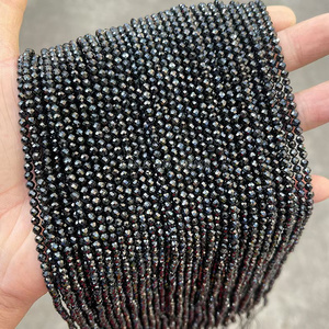 New Arrivals Semi-finished Product 3mm Strands Faceted <strong>Black</strong> Tourmaline Healing Crystal Bracelets <strong>Beads</strong> for Sale - Product Image 2