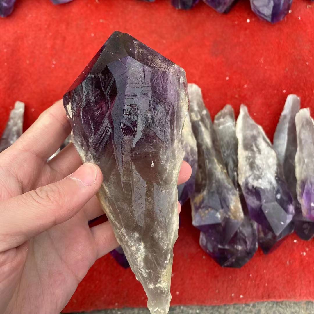 Хит продаж, Редкий Натуральный лечебный минеральный кристалл, необработанный аметист, скипетр, кварцевый кристалл, грубый камень