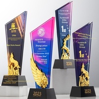 Trophée en cristal blanc de style chinois - Récompenses personnalisables pour les entreprises et la publicité, pour les écoles, les entreprises, les compétitions sportives
