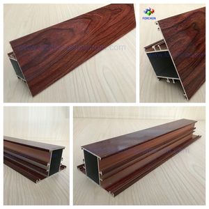 Profils en aluminium <span class=keywords><strong>pour</strong></span> fenêtres et portes, finition bois personnalisée, extrusion d'aluminium, cadre en aluminium - Product Image 4