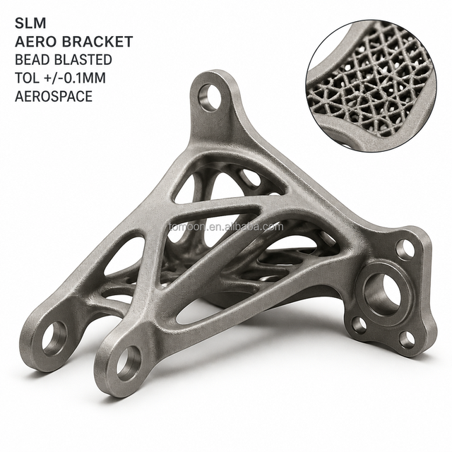 SLM 3D Printed Ti-6Al-4V Lattice Aerospace Bracket Lightweight Structure Selective Laser Melting R&D Prototype Custom OEM