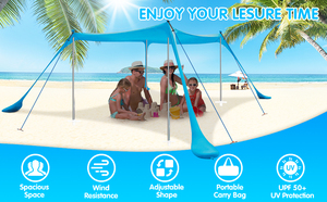 Lona de Camping Ligera Impermeable con Soporte de Techo Plano de Cuatro Esquinas Personalizada, Toldo de Playa - Product Image 6