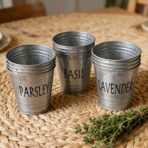 Bacs en tôle galvanisée style rétro, pots de fleurs pour balcon, persil, <span class=keywords><strong>basilic</strong></span> et lavande, usine - Product Image 3