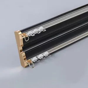 Aluminium Double Silent Curtain Rod And Rails Curtain Rail Rods