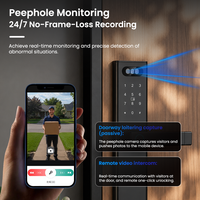 Serrure de porte vidéo intelligente avec grand écran HD, surveillance en temps réel, contrôle par application WiFi, serrure biométrique à empreintes digitales pour appartement et maison
