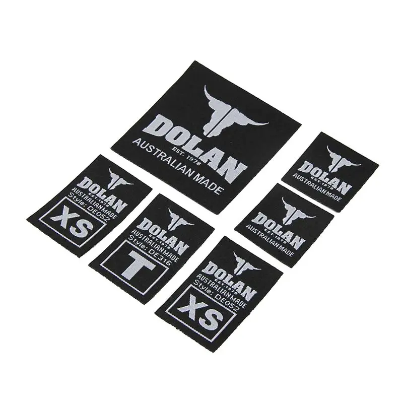 Nieuw Design Custom Logo Geweven Zorg Kleding Labels Thermisch Pers Kleding Stof Badges