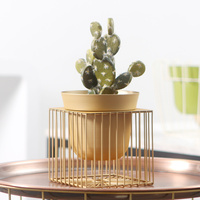 Or Pot De Fleur En Métal Pour Table Et Balcon Maison Décoration Jardinière En Métal Avec Panier D'or