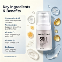 Krim Perawatan Mata 30ML OEM Logo Kustom Organik Herbal Vegan Tahan Lama Melembapkan Menghidrasi Kolagen Anti-Penuaan Intensif 5in1