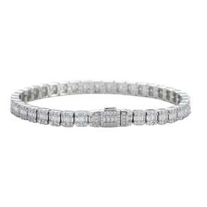 5Mm Ladder Tennis <b>Bracelet</b> <b>Copper</b> Inlaid Zircon Hip Hop <b>Bracelet</b> Box Buckle Tanjing Fashion Lijing Necklace - Product Image 4