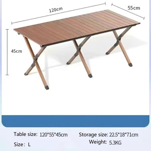 Outdoor Folding <b>Table</b> and <b>Chair</b> Set Portable Egg Roll <b>Table</b> Integrated Desktop <b>Dining</b> Desk Picnic Camping Barbecue <b>Table</b> - Product Image 2