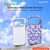 Casing HP Sublimasi 3D TPU PC 2-in-1 Subbank Wholesale untuk iPhone 17 16 Pro Plus Max, Cover Ponsel Kosong