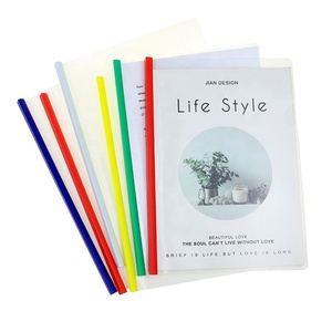 Văn phòng A4 rõ ràng nhựa trong suốt 1.0cm thư mục tập tin với đầy màu sắc Rod 18C Chất lượng cao báo cáo thư mục tập tin - Product Image 6