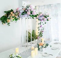Support à fleurs en acrylique transparent de luxe de haute qualité, décoration de mariage, centre de table, 40 cm