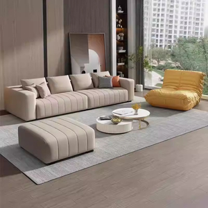 Ensemble de canapés Chesterfield de luxe moderne en cuir imperméable avec rembourrage en éponge pour salon - Product Image 1