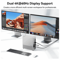 Station d'accueil USB4 40 Gbps pour Mac Mini M1 M2, boîtier SSD NVMe M.2, hub USB-C 4K 10 Gbps, lecteur de cartes SD/TF, PD 30W – En stock