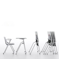 Ensemble de table et chaise de classe, mobilier scolaire, table de formation pliable avec roulettes