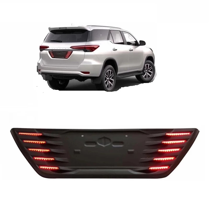 Внешние задние светодиодные фары, дополнительный номерной знак со светодиодным предупреждающим сигналом, стоп-сигнал, ДХО для TOYOTA FORTUNER, автомодификация, запчасти, отражатель