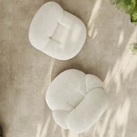 Fauteuil inclinable Zayshine en tissu sherpa blanc crème, style rétro français de luxe, pour salon, chambre à coucher, fauteuil de détente individuel en laine