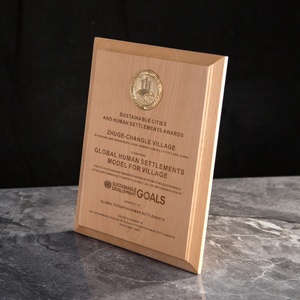 Custom Made Eco-Friendly Business Honor Award Plaque Creative Beech <strong>Wood</strong> <strong>Inlaid</strong> Commemorative Plaque Wooden Frames - Product Image 5