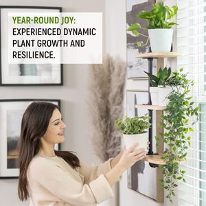 Fenêtre rotative Étagères pour plantes Étagère de fenêtre en bois pour plantes Étagère en bois à 3 niveaux Porte-<span class=keywords><strong>plante</strong></span> <span class=keywords><strong>mural</strong></span> Exposition optimale à la lumière intérieure - Product Image 5
