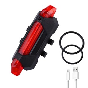 Luz trasera para bicicleta, LED recargable, intermitente, resistente al agua, IPX4, soporte de plástico con cable USB para conducción nocturna - Product Image 1