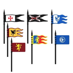 Armaduras de Soldados Medievales, Espada, Capa, Escudo, Bandera, Cuervo Vikingo, Halcón, León, Caballero, Bloques de Construcción, Accesorios, Juguete Educativo, ABS - Product Image 3