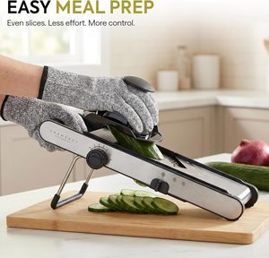 Super <span class=keywords><strong>Septembre</strong></span> : Hachoir <span class=keywords><strong>de</strong></span> cuisine en acier inoxydable 430, trancheuse mandoline réglable pour légumes <span class=keywords><strong>et</strong></span> fruits - Product Image 5