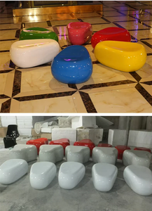 Tabourets d'extérieur en fibre de verre colorés, imitation galets, pour espaces de loisirs et de détente esthétiques - Product Image 5