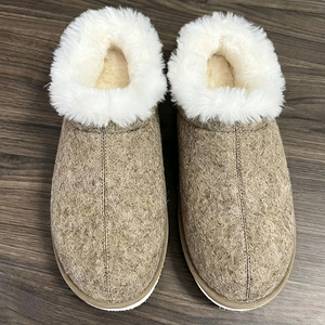 <span class=keywords><strong>Chaussons</strong></span> en feutre de laine pour hommes, mules chaudes à semelle en mousse à mémoire de forme haute densité, à enfiler, pour intérieur et extérieur, semelle en caoutchouc - Product Image 5