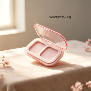Mini Paleta de Sombras de Ojos Vacía de <span class=keywords><strong>2</strong></span> Compartimentos, Estuche Compacto de Plástico Rosa, Contenedor para Rubor, Corrector y Polvo - Product Image 2