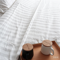 50% coton 50% Polyester luxe coton draps de lit ensemble de draps coton léger rayé Design pour hôtel ensemble de literie lin