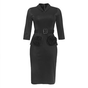 Robe <span class=keywords><strong>de</strong></span> travail pour femmes d'été, vêtements à volants, manches printemps et automne, robes moulante sexy, grande taille, robe <span class=keywords><strong>de</strong></span> bureau - Product Image 6