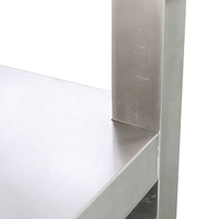 Meja Kerja Stainless Steel Desain Modern Terlaris Kaki Persegi Mudah Dibersihkan Tinggi Dapat Disesuaikan untuk Makanan Hotel Restoran
