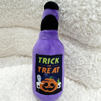 Jouets pour animaux de compagnie en forme de bouteille de potion magique d'Halloween, jouets couineurs en forme de bouteille de vin pour chats, jouets en peluche pour chiens d'Halloween, en stock et prêts à être expédiés