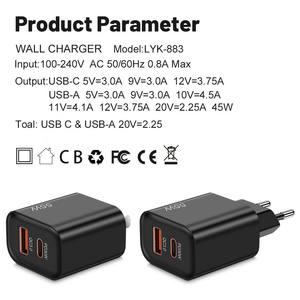 Chargeurs de téléphone portable en gros, <span class=keywords><strong>prix</strong></span> de gros, alimentation USB Type-C 55W, adaptateur de chargeur portable pour téléphones portables - Product Image 2