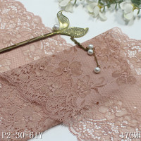 Vente en Gros Stock 17CM Large Multi Couleurs Chine Ivoire Bleu Foncé Stretch Dentelle Fleur Fantaisie Dentelle Élastique pour Lingerie Sous-Vêtements