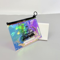 Sac d'emballage étanche en PVC givré transparent avec fermeture éclair, personnalisable avec logo estampé à chaud, pour petits bijoux, boucles d'oreilles et colliers