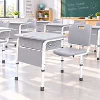 Bureau et chaise d'école de style général d'Asie du Sud-Est, hauteur réglable