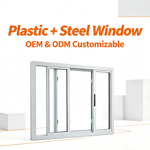 Fenêtre à battant en <span class=keywords><strong>PVC</strong></span> et acier insonorisée sur mesure, cadre en plastique anti-corrosion, fenêtre en verre pour la construction d'appartements - Product Image 2