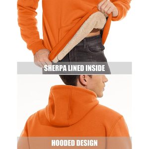 Tùy Chỉnh 500 600gsm In Áo Màu Cam Lông Cừu Dây Kéo Áo Thun <span class=keywords><strong>Kangaroo</strong></span> Túi Hoddies Mens Quần Áo Các Nhà Sản Xuất - Product Image 2