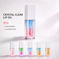 RTS 5ml Dubbele Kleur Fruit Lip Olie Hydraterend Volumegevend 5 Stijlen met Kleurverandering Lage MOQ 1stuk Groothandel Aangepast Logo