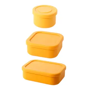 Kore avrupa kullanımlık yemek kabı silikon 300ml sıcak satış 100% dikdörtgen şekil gıda depolama sandviç silikon konteyner