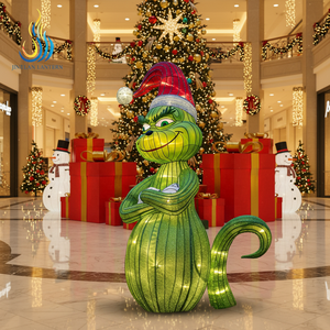 <span class=keywords><strong>Linterna</strong></span> LED 3D Personalizada con Figura de Monstruo <span class=keywords><strong>Verde</strong></span> con Gorro de Santa Claus para Decoración de Fiestas Navideñas - Product Image 1