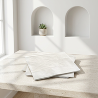 Serviettes en papier personnalisables en gros pour mariage, serviettes en lin brodées, papier de table pour restaurant, pulpe de bois biodégradable