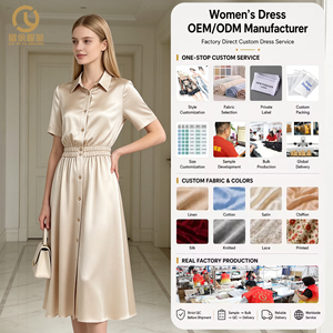 Produttore di abbigliamento fabbrica OEM/ODM indumento Design personalizzato all'ingrosso estate signora elegante <span class=keywords><strong>Midi</strong></span> <span class=keywords><strong>donna</strong></span> vestito camicia Casual - Product Image 1