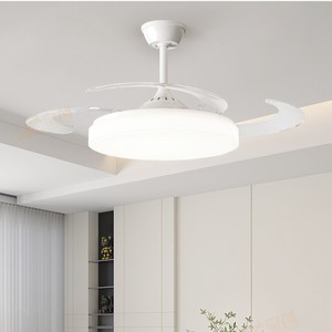 Modern Invisible <b>Ceiling</b> Fan <b>Light</b> <b>Led</b> Living Room <b>Bedroom</b> 10-15M Full Spectrum Home Lighting Fixture - Product Image 1