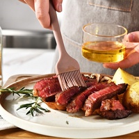 Ensemble de 4 ustensiles de cuisson en silicone résistant à la chaleur : spatule à beurre, spatule à mélanger, couteau à crème, pinceau à huile et pinceau à barbecue