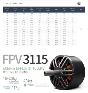 Moteur brushless 3115 900KV 3-6S pour drone de course FPV, avion RC professionnel et moteur brushless pour drone DIY - Product Image 6